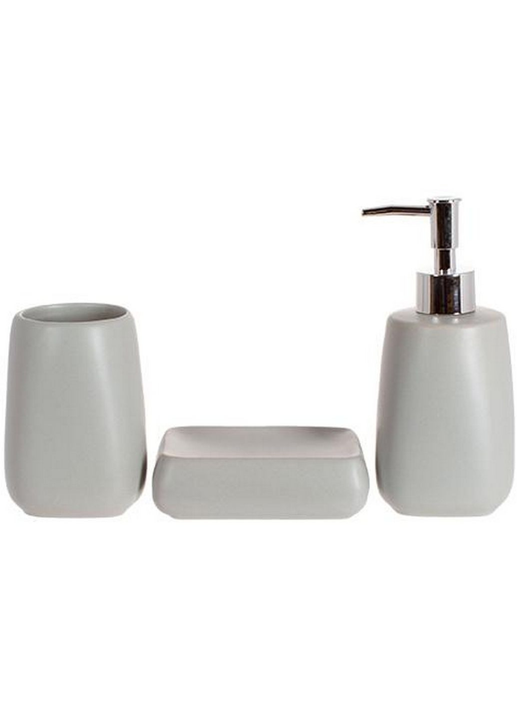 Набор аксессуаров "grey classic" для ванной: дозатор для мыла, стакан, мыльница Bona (282594235)
