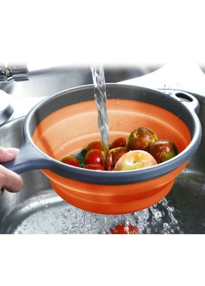 Дуршлаг складной силиконовый FRU-088-Orange 40.5 см оранжевый Frico (324413568)