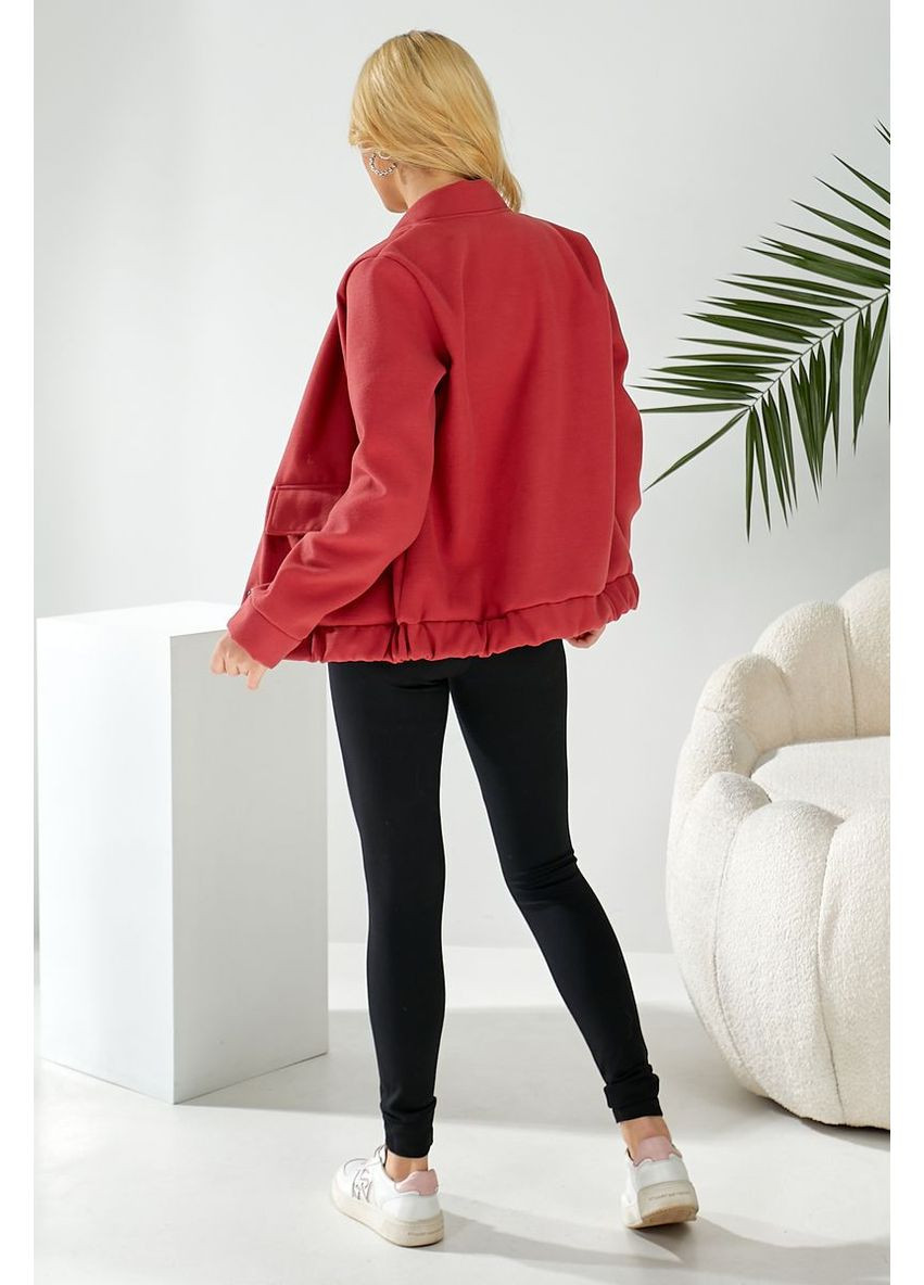 Бомбер жіночий штучний кашемір, 257R325 Ager на кнопках (365728326)