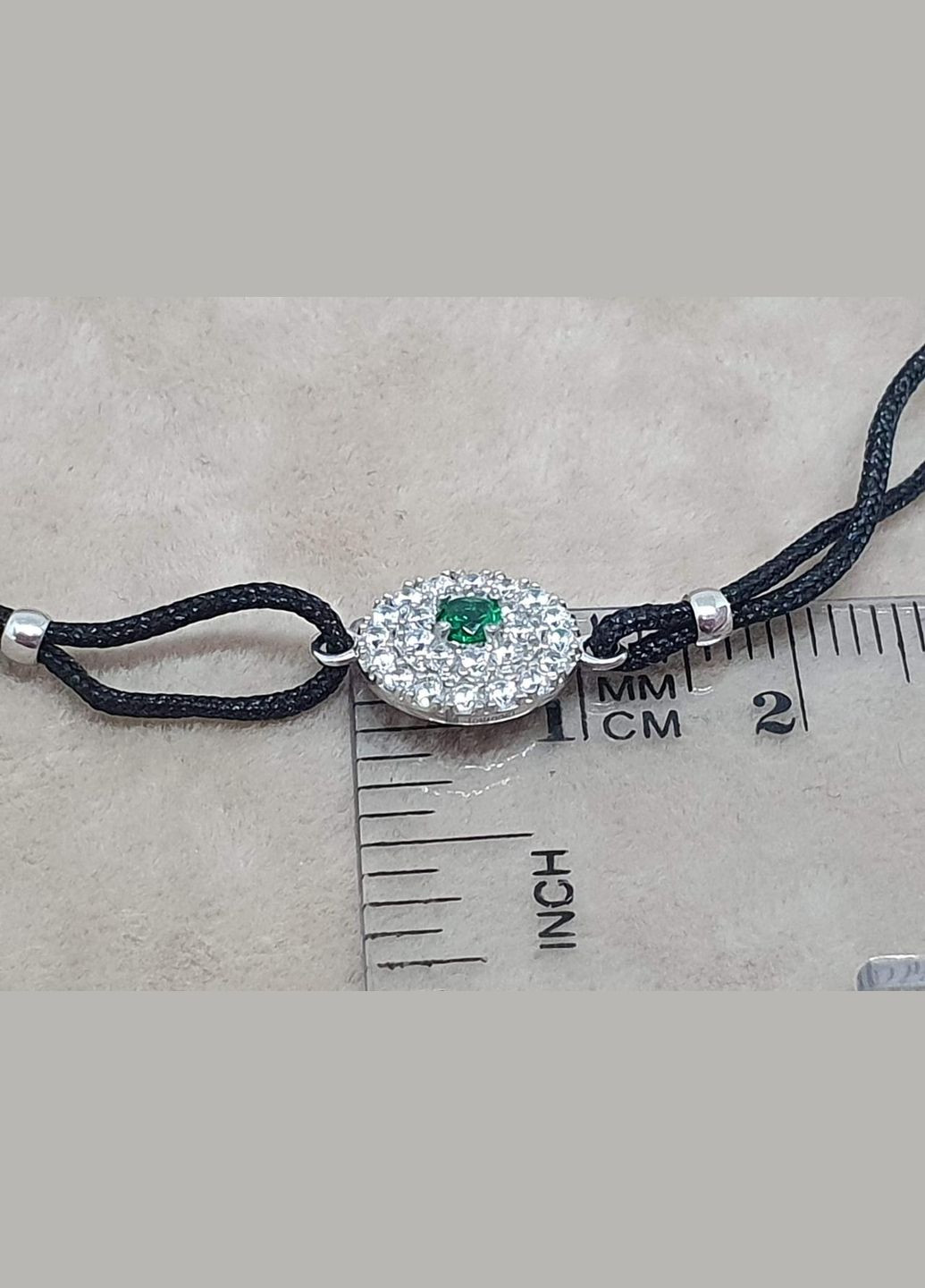 Браслет из текстиля с серебряными вставками и фианитами. 905-00646ЧЗ Qvaliz (303877407)