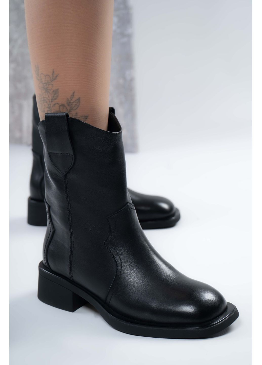 ботинки женские натуральная кожа черные 346795 Where Uwear