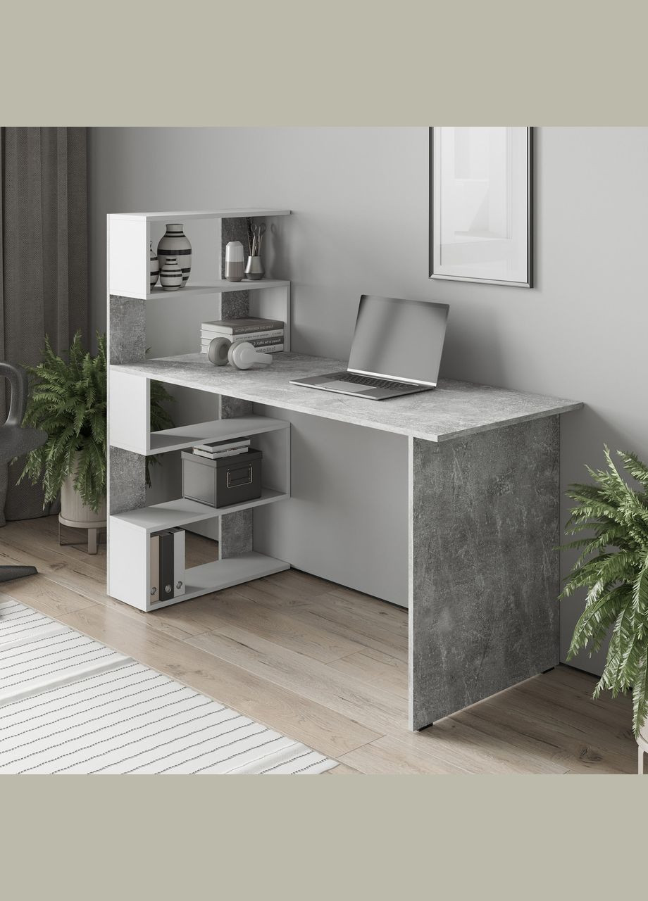 Стіл комп'ютерний, письмовий стіл з полицями ST-0024 від MORELI (335423493)