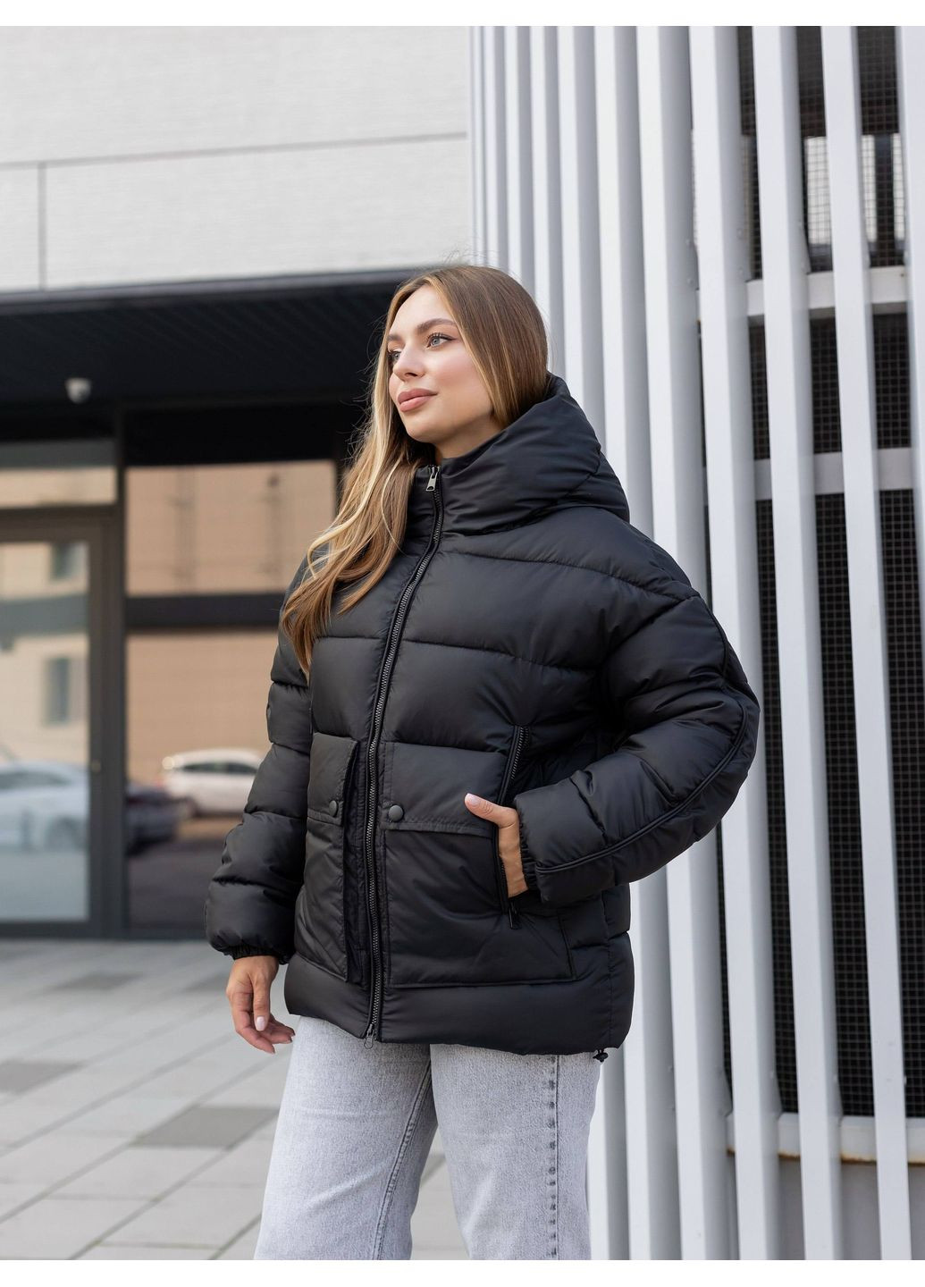 Черный зимний Пуховик Geran