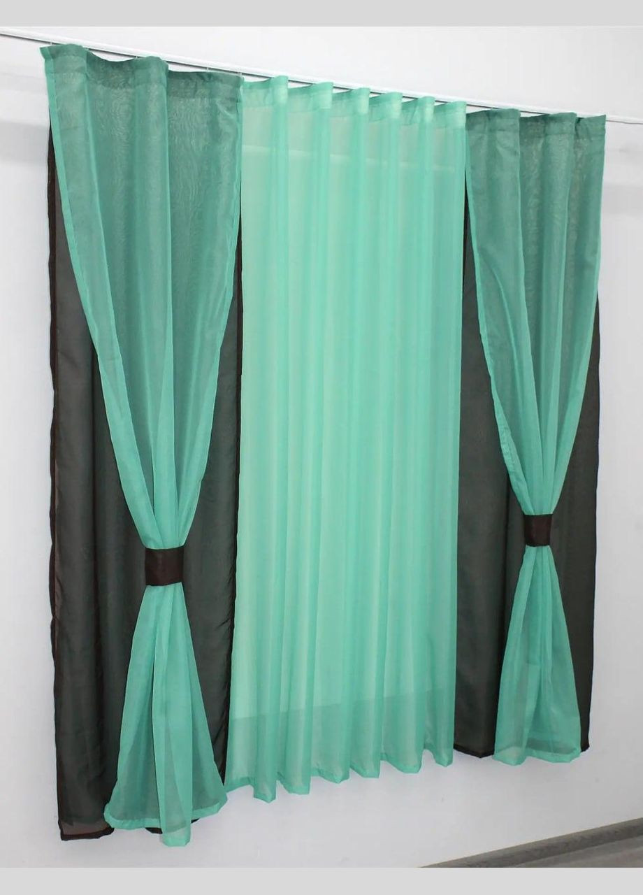 Шифоновые занавески шторы короткие 2x270x170 см (zanaves001-3) No Brand (306633331)