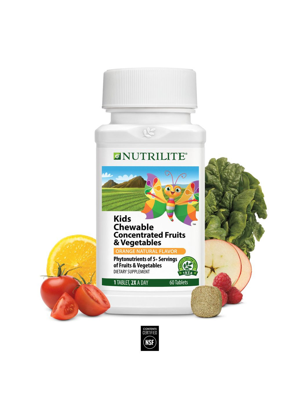 Детские жевательные таблетки Amway ™ Kids Chewable Concentrated Fruits and Vegetables (60 таб) Nutrilite (334349549)