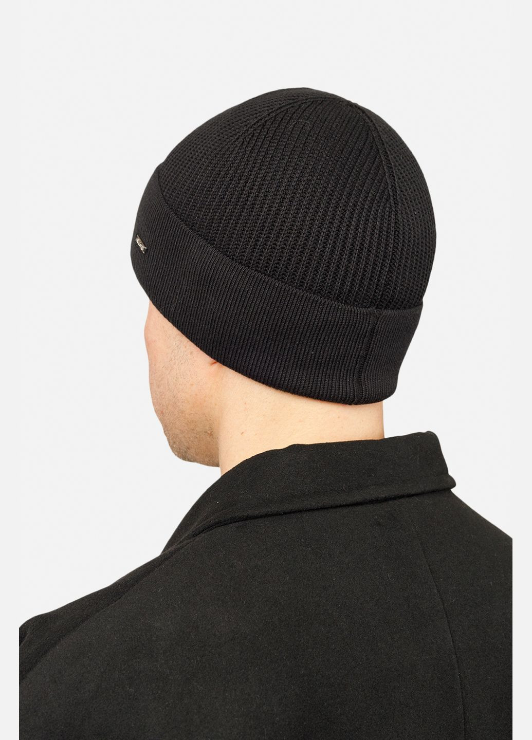 Чоловіча шапка з відворотом колір чорний CB-00260758 Caskona (309000524)