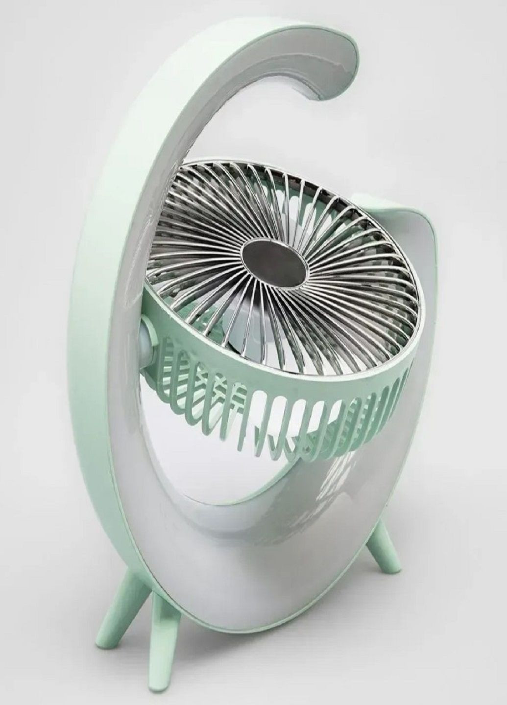 Настольный аккумуляторный вентилятор с RGB подсветкой Fan F13, Colorful Desktop Fan Зеленый VTech (330258412)