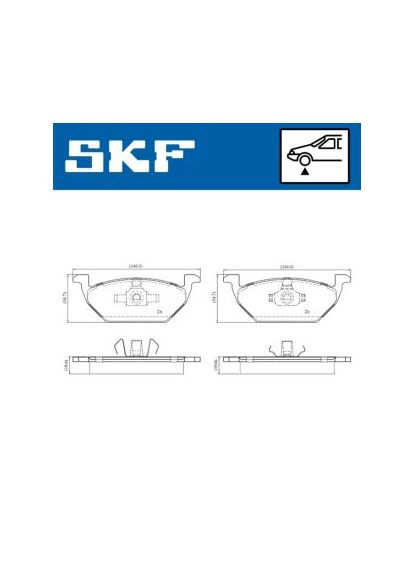 Колодки гальмівні дискові (комплект 4 шт) SKF (368532944)