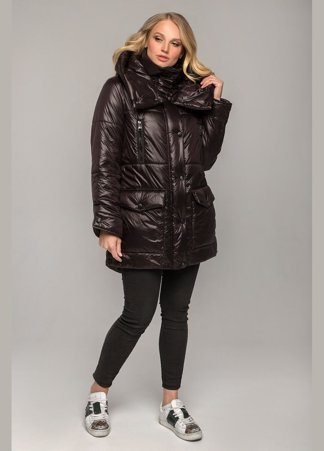 Чорна демісезонна куртка долорес (01118-bl-black46) MioRichi