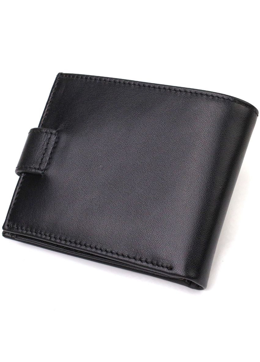 Класичне портмоне для чоловіків з натуральної гладкої шкіри 21882 Чорне Canpellini (331907007)