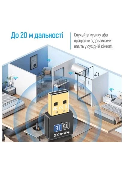 Адаптер Bluetooth v5.0 USB, Colorway (399203779)