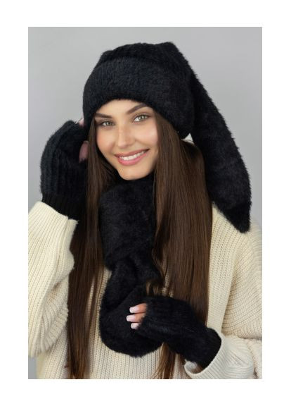 Жіночий комплект «Еллі», шапка, шарф, мітенки Braxton (369378875)
