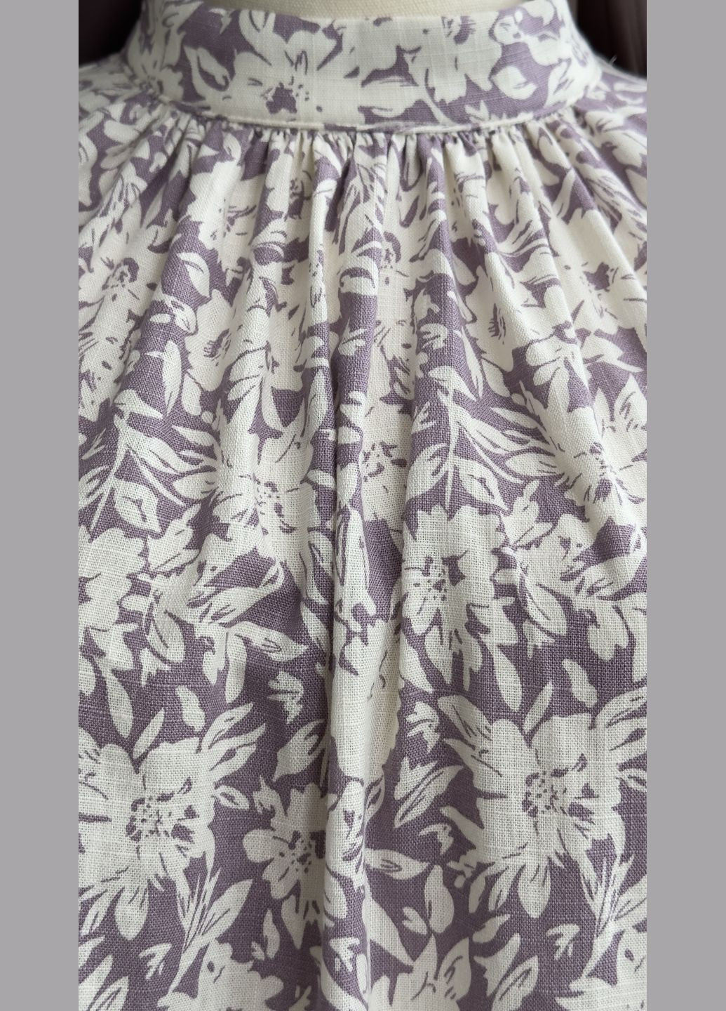 Комбинированное повседневный, праздничный, коктейльное, вечернее платье из льна, рукав реглан клеш, а-силуэт, оверсайз Halmun с цветочным принтом