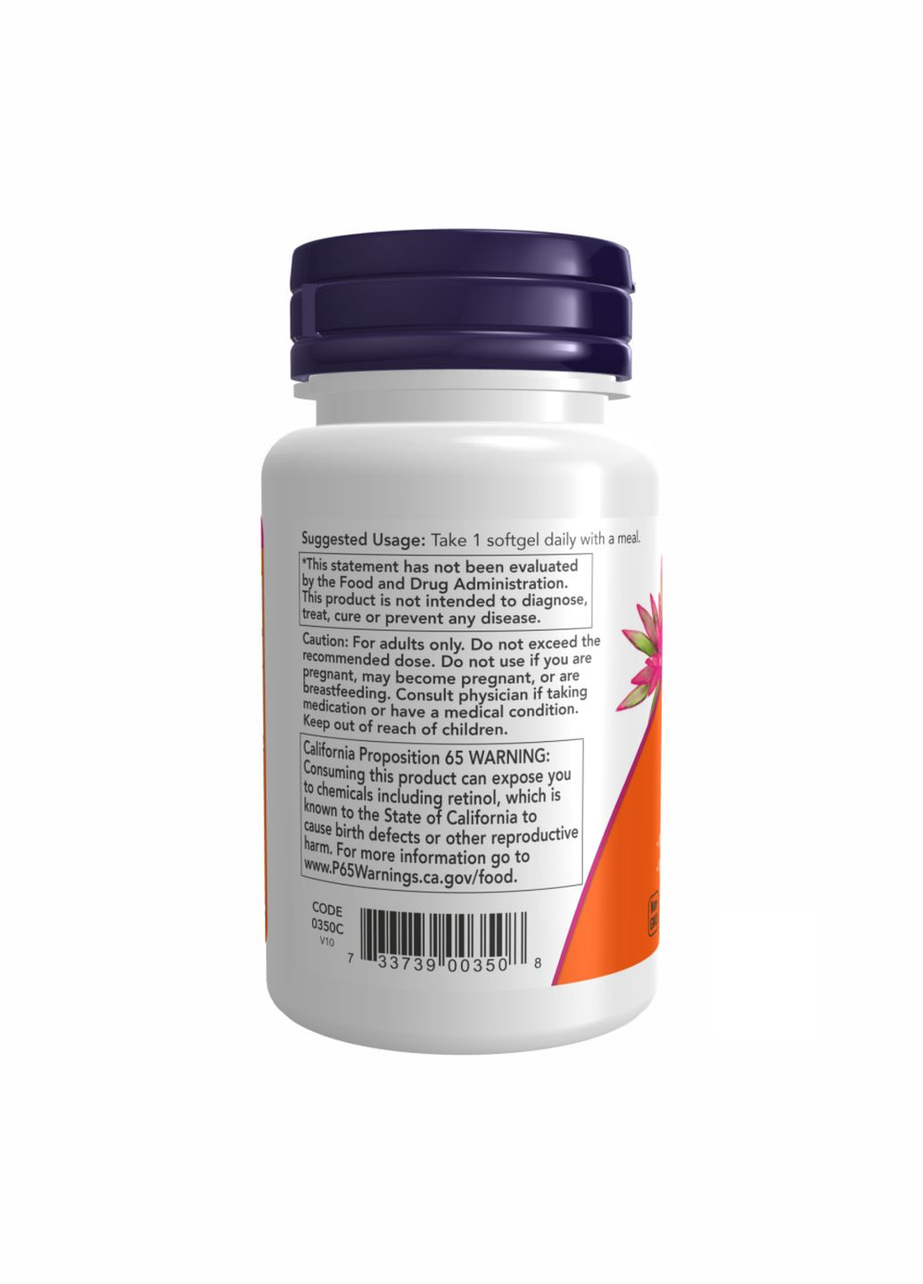 Витамины для глаз A и D 100 капсул 10000 МЕ 400 МЕ здоровье кожи и костей Now Foods (367956953)