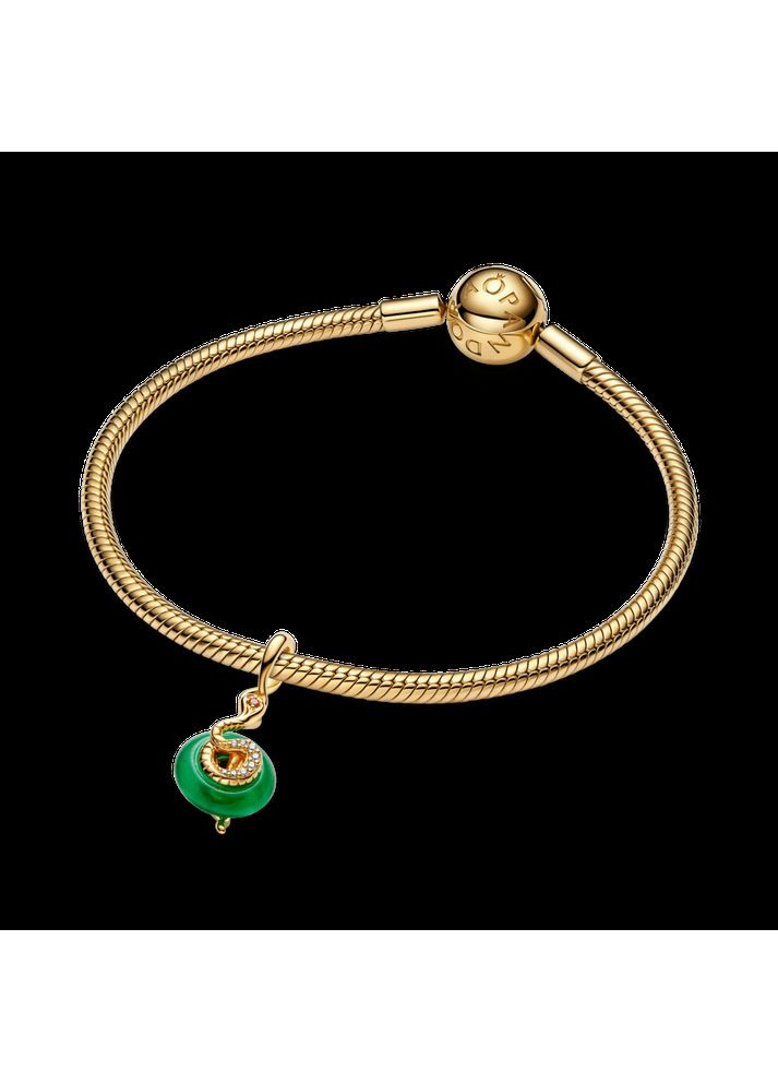 Шарм Пандора из зеленого муранского стекла со змеей 763617C01 Kabluchka (355344065)