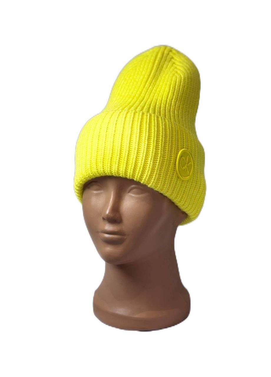 Жіноча зимова шапка у жовтому кольорі No Brand (365755911)