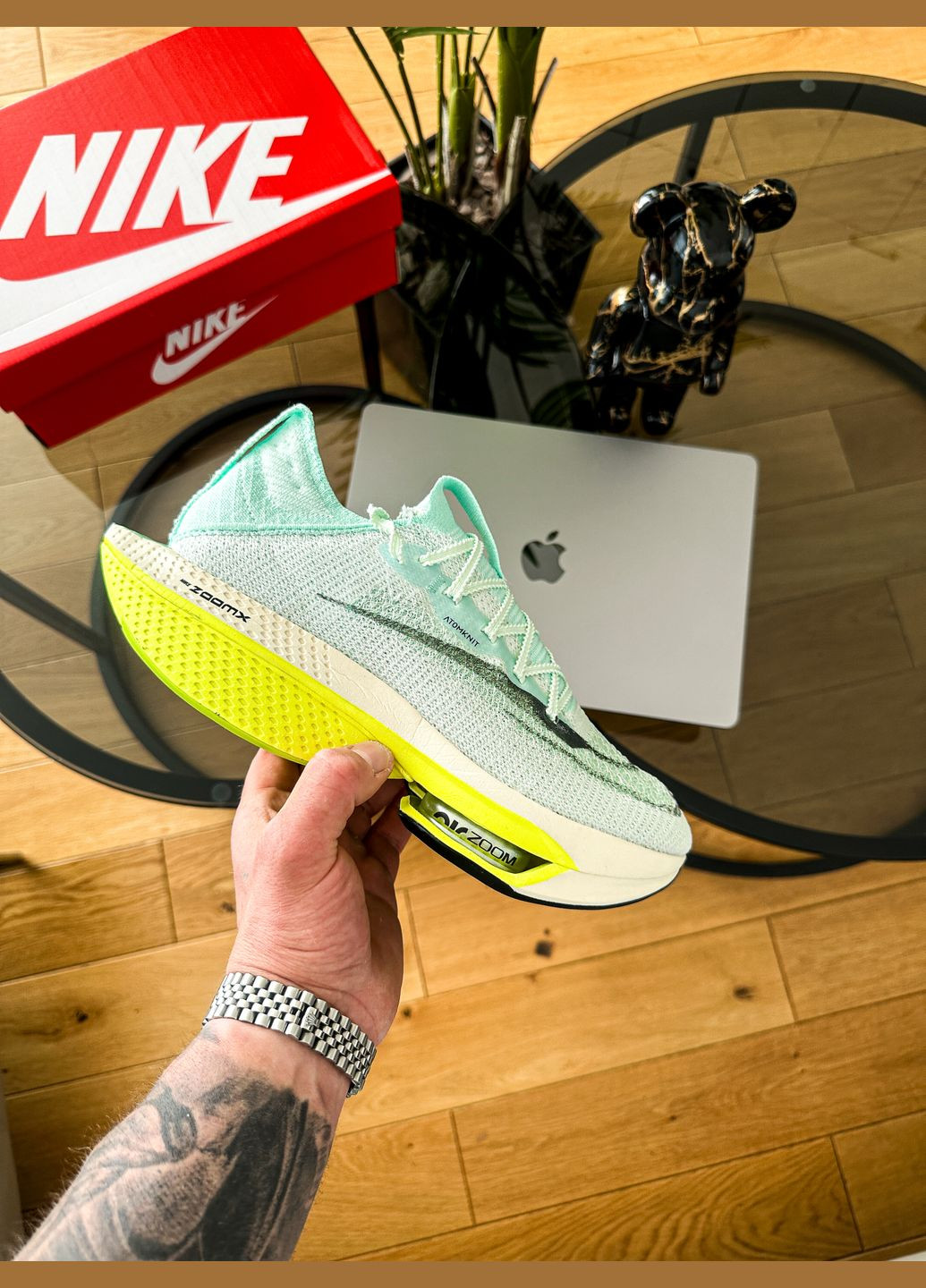 Серые демисезонные кроссовки мужские nike wmns air zoom alphafly next 2 mint | найк аир зум серые No Brand