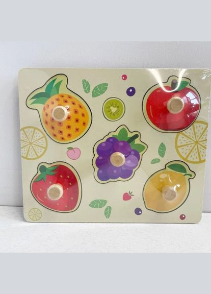 Дерев'яні пазли вкладиші С 73250 Фрукти, з малюнком під вкладишем Fun Game (338851414)