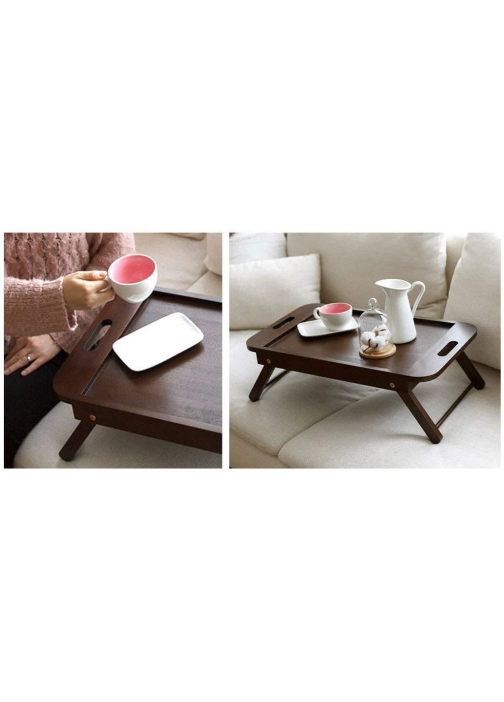 Столик-поднос для завтрака из дерева Пенсильвания мокко (СТП-003110) No Brand (327866644)