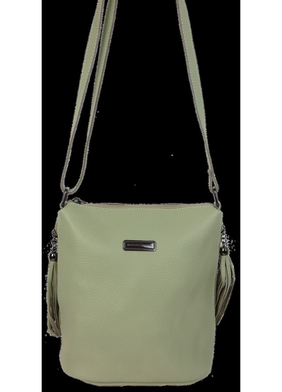 Жіноча шкіряна сумка на плече салатова Borsacomoda (360893844)