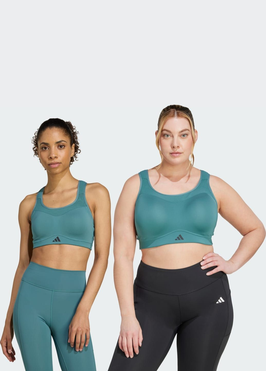 Зелений бра tlrd impact training high support adidas поліестер