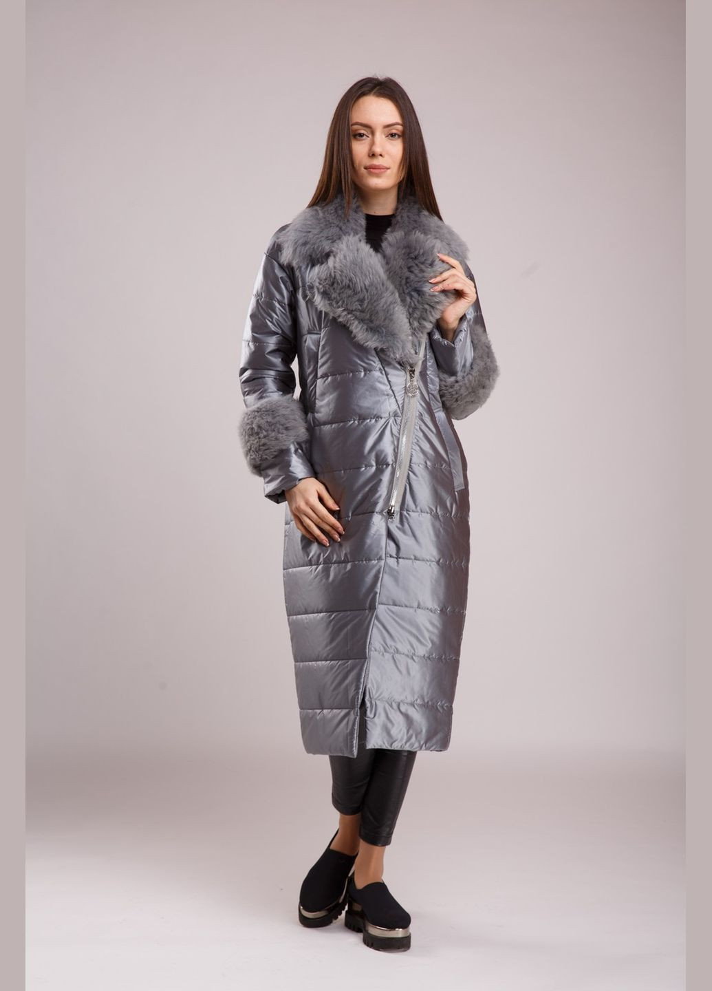 Серая зимняя пальто серый зима повседневный двубортное Alberto Bini