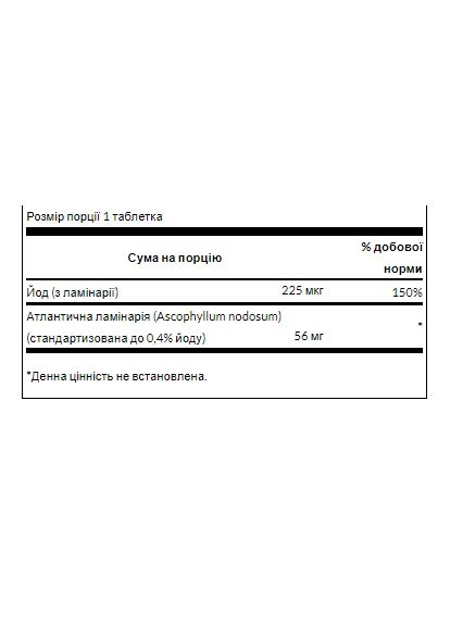 Оригинал! Kelp Iodine Source 225 mcg - 250 Таб. в Бутылке Swanson (397579682)