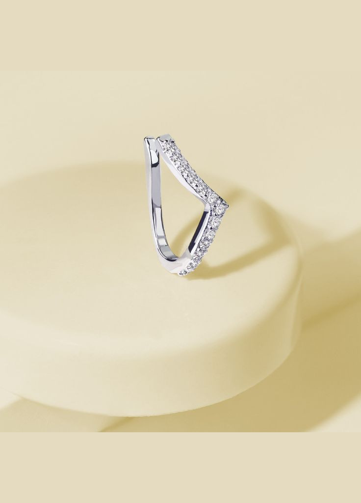 Серьга клипса (обманка) с фианитами для крыла носа NOCL28-C, фейк-пирсинг Spikes (333698655)