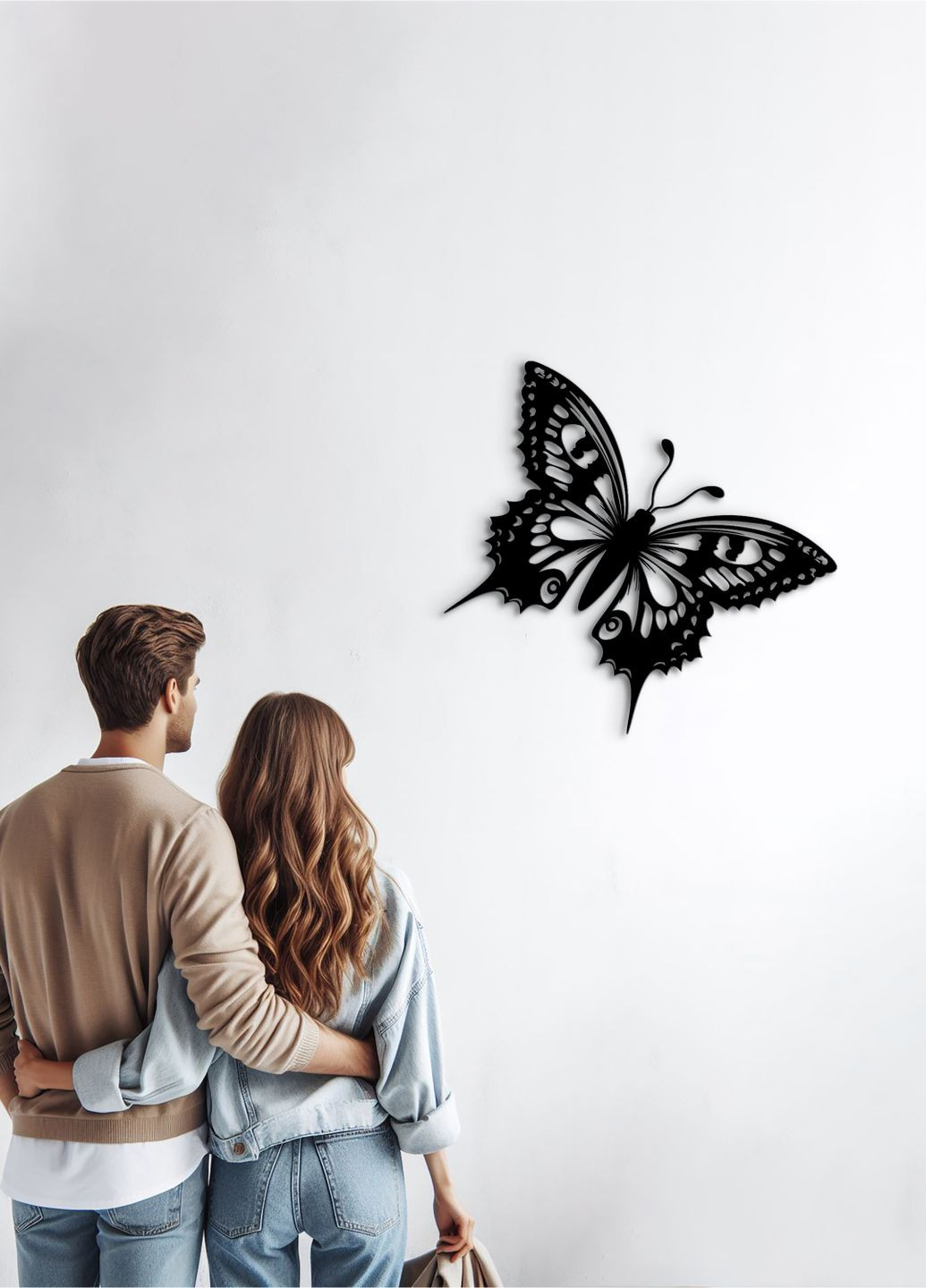 Декор в кімнату, дерев'яна картина на стіну "Політ метелика", стиль мінімалізм 70х75 см Woodyard (292111807)