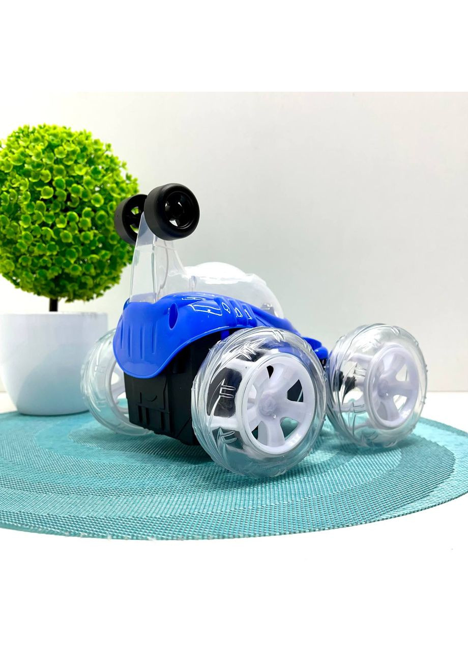 Машинка-перевертень на радіокеруванні музика світло поворот 360 USB зарядне Синя (9802M-1) No Brand (365807448)