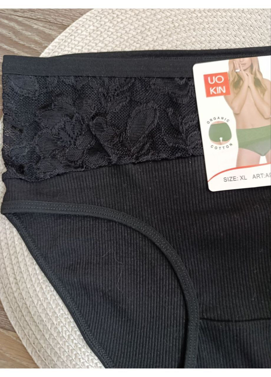 Трусики-слепые женские хлопковые с кружевом, рубчик, UOKIN (365956890)