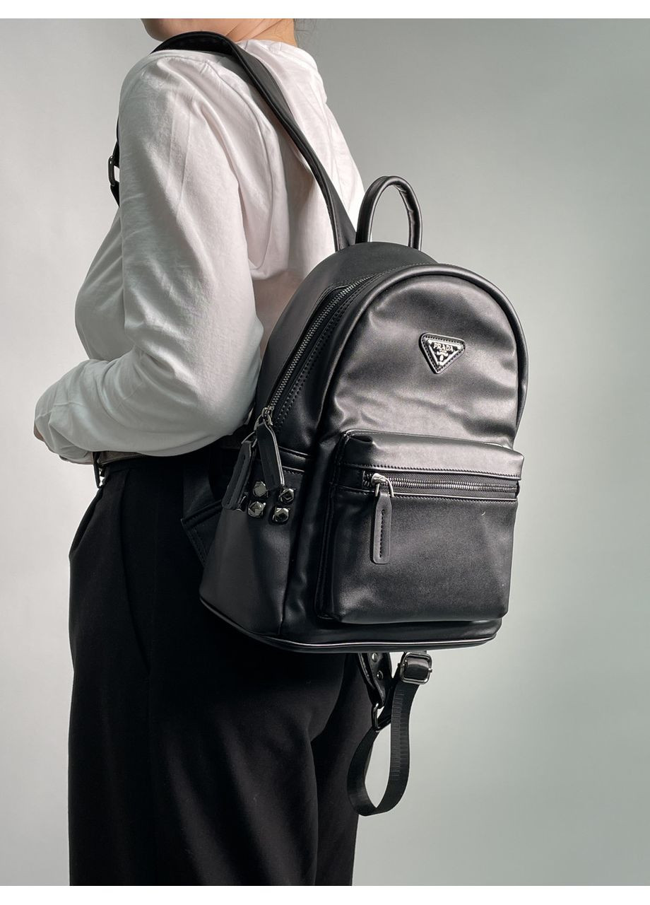 Городской рюкзак Saffiano Leather Backpack Black No Brand (362488669)