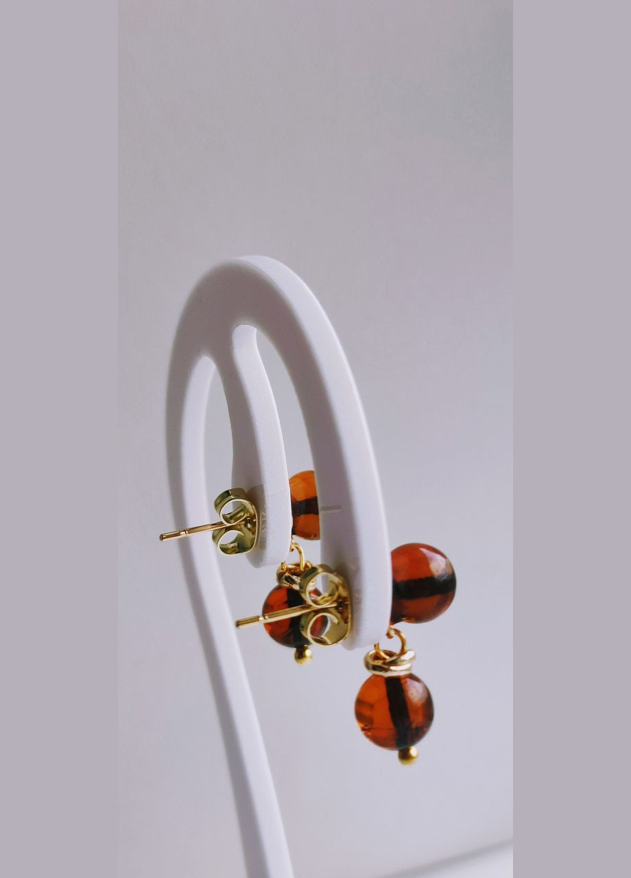 Серьги 2642 "гвоздики" из натурального янтаря MINOV (311310500)