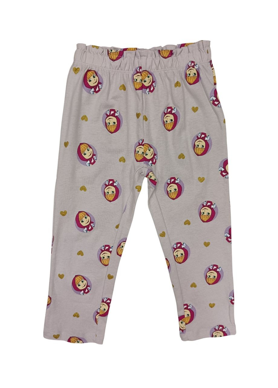 Сиреневая всесезон пижама для девочки футболка + брюки Cool Club