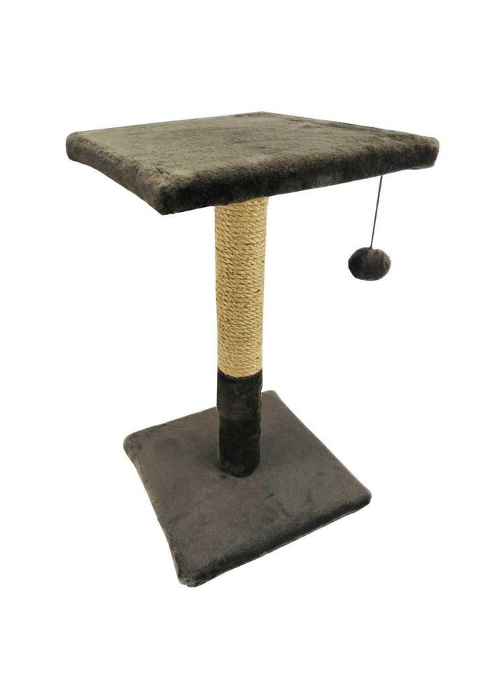 Когтеточка с двумя полочками Пушистик (шоколад) 30*30*50 см No Brand (368710047)