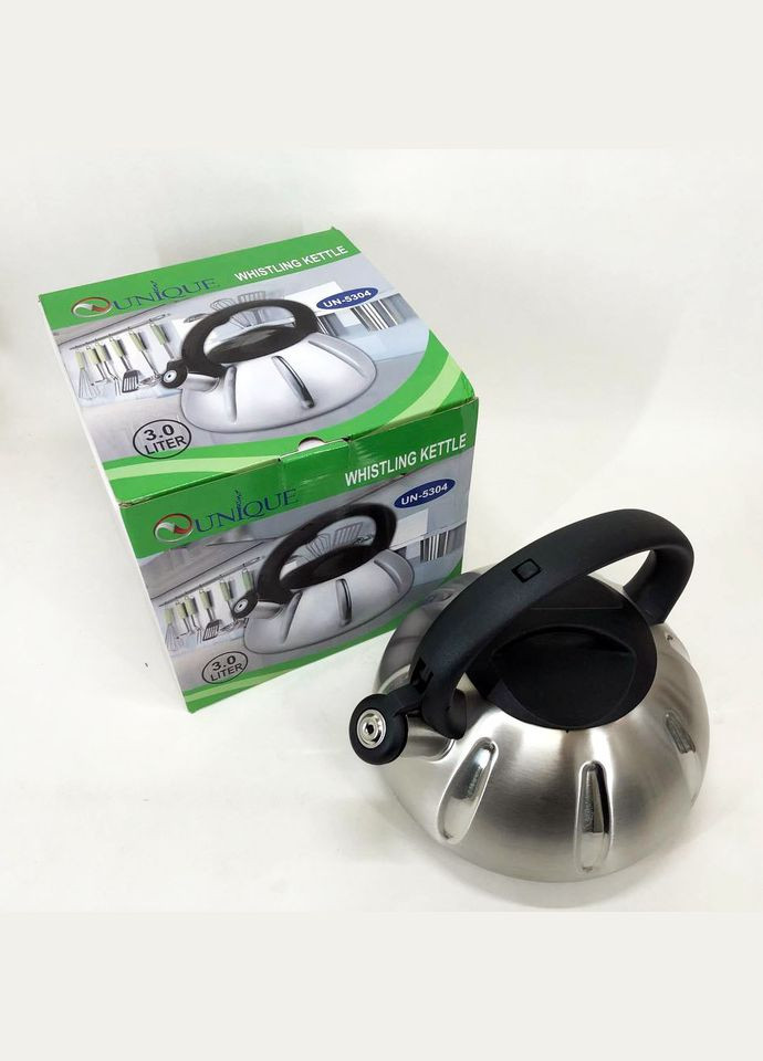 Чайник UN-5304 зі свистком 3 Л, чайник для газової плитки, металевий чайник, чайники для плит Unique (364665747)