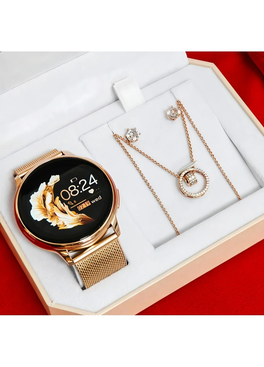 Подарочный набор Умные смарт часы цепочка серьги Smart Melisia IBSO Gold Seli UWatch (392702544)