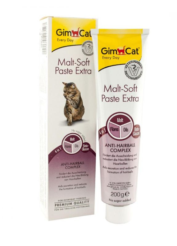 Паста для котів GimCat MaltSoft екстра для виведення вовни 200 г Gimborn (269695985)