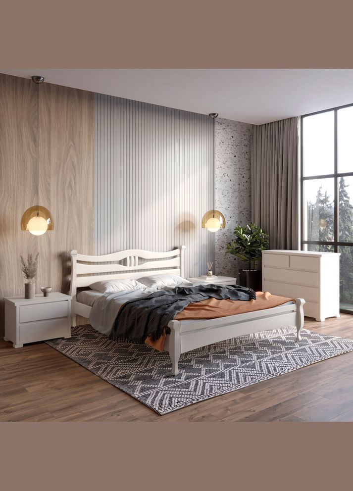 Односпальне дерев'яне ліжко Даллас (S2005Y50R) 90х190 см (MBG-6001) Mebigrand (366083139)