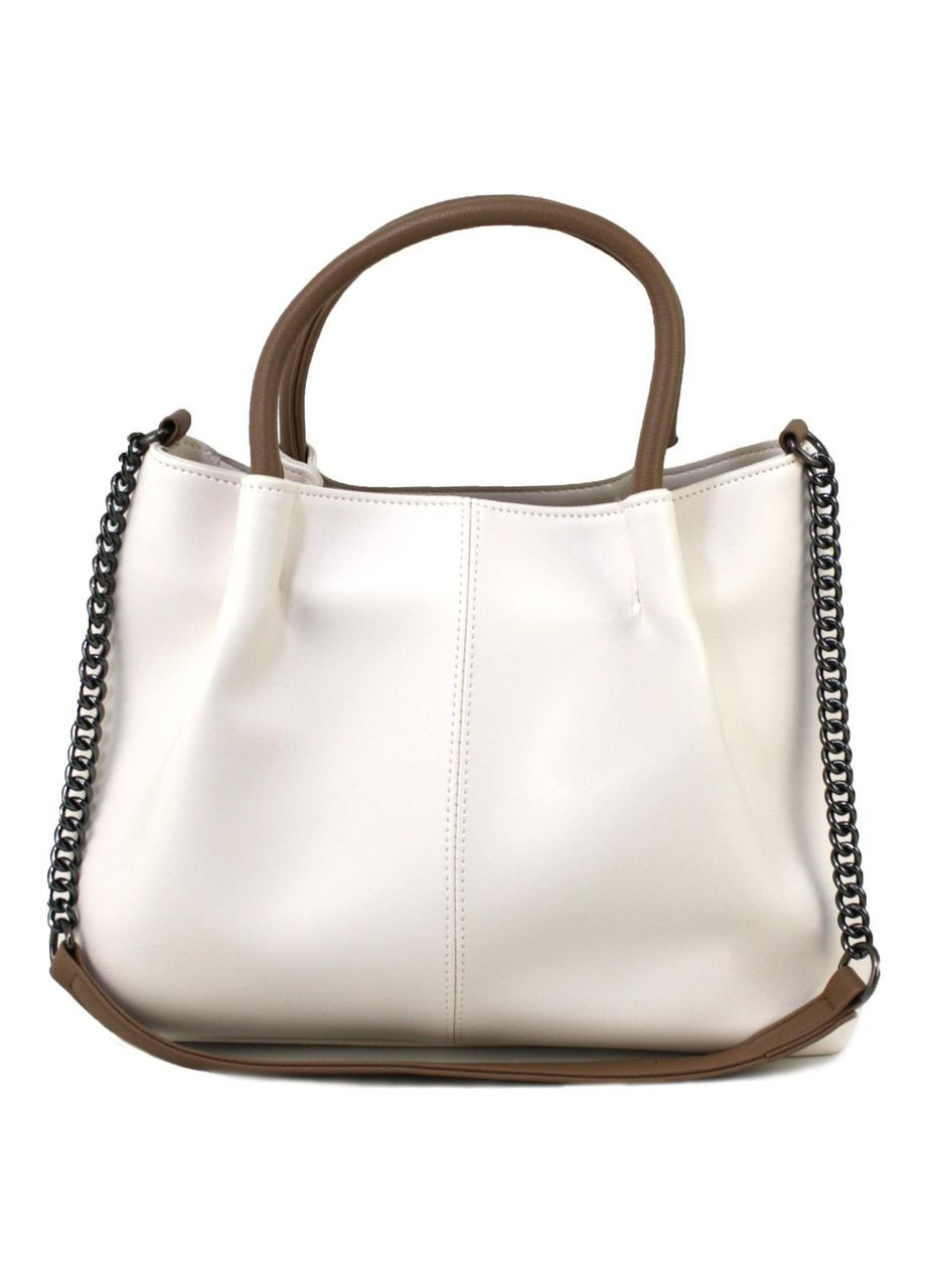 Містка жіноча сумка з екошкіри 0-54651079 біла Voila (364485836)