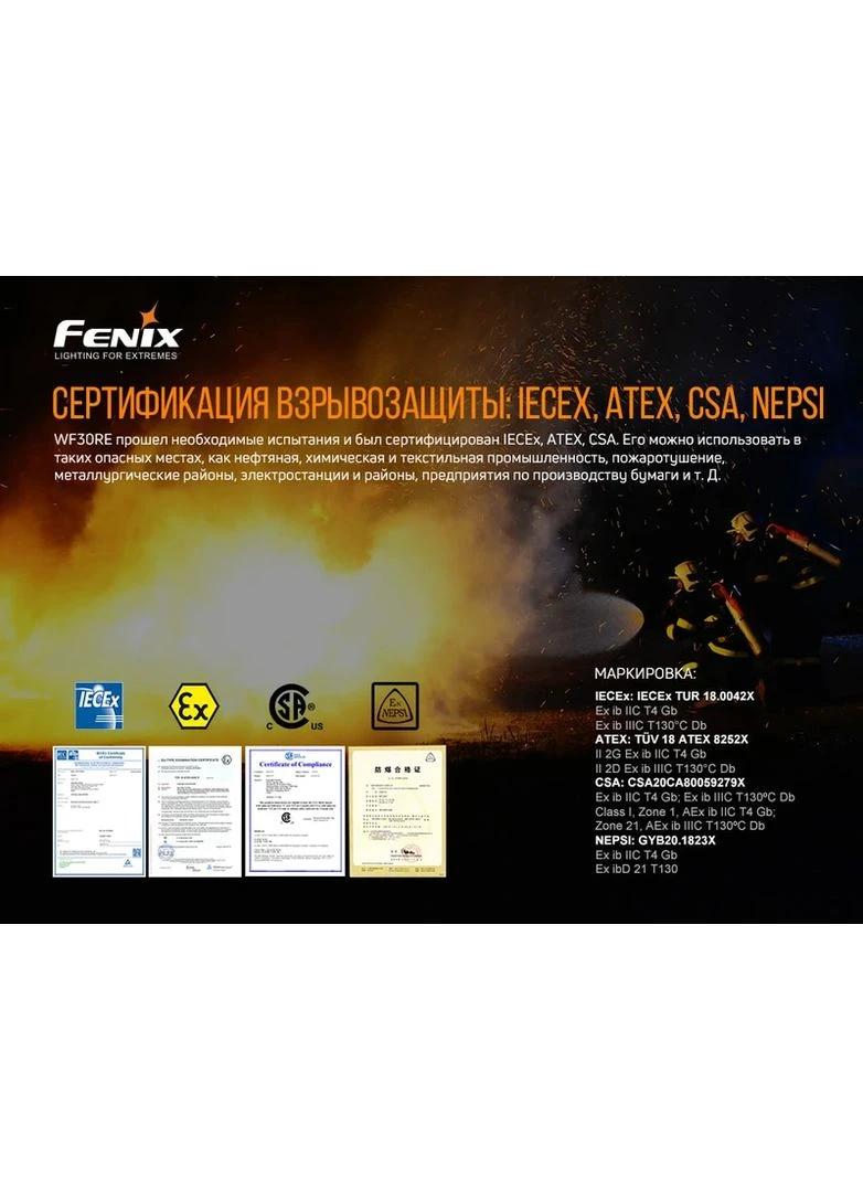 Ліхтар ручний вибухобезпечний WF30RE Fenix (378268959)