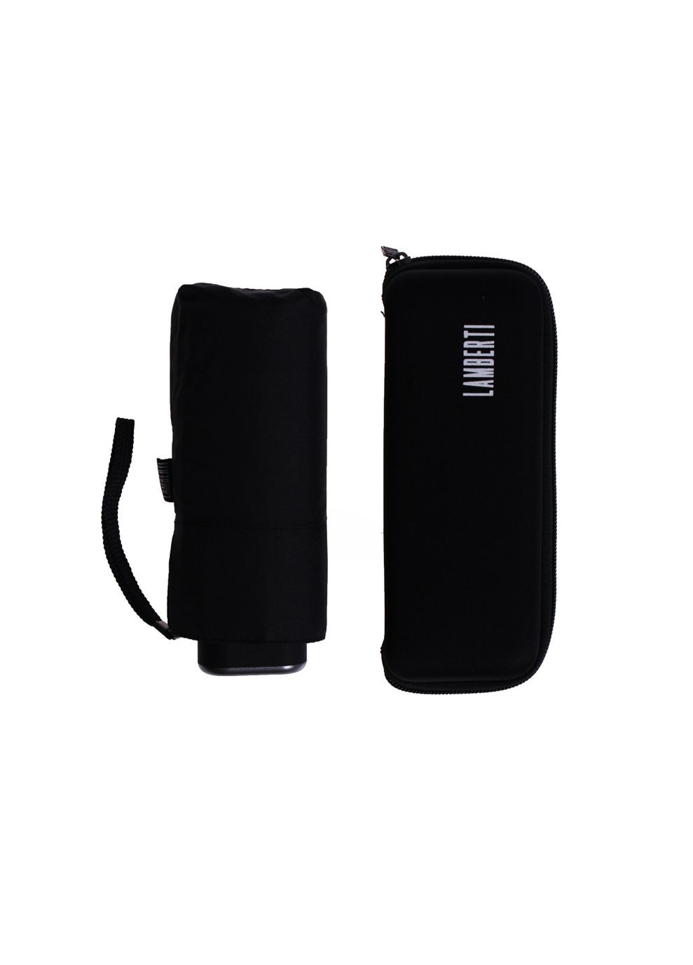 Чорна чоловічий міні зонтик в боксі антивітер (механіка) Lamberti середня система антивітер (298616807)