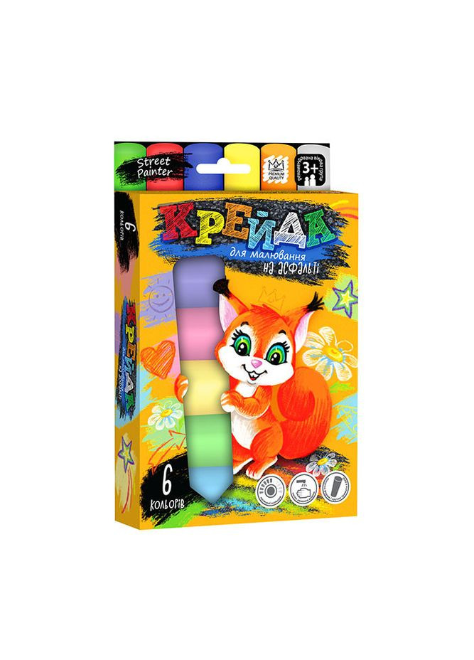 Детский мел для рисования на асфальте большой MEL 01 04, 6 шт Danko Toys (363203886)