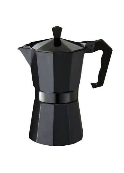 Гейзерная турка кофеварка для плиты из алюминия Domatec DT-2709 на 9 чашек кофейник гейзерного типа Черная No Brand (326032918)