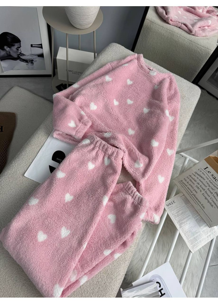 Рожева всесезон жіноча піжама кофта + брюки No Brand