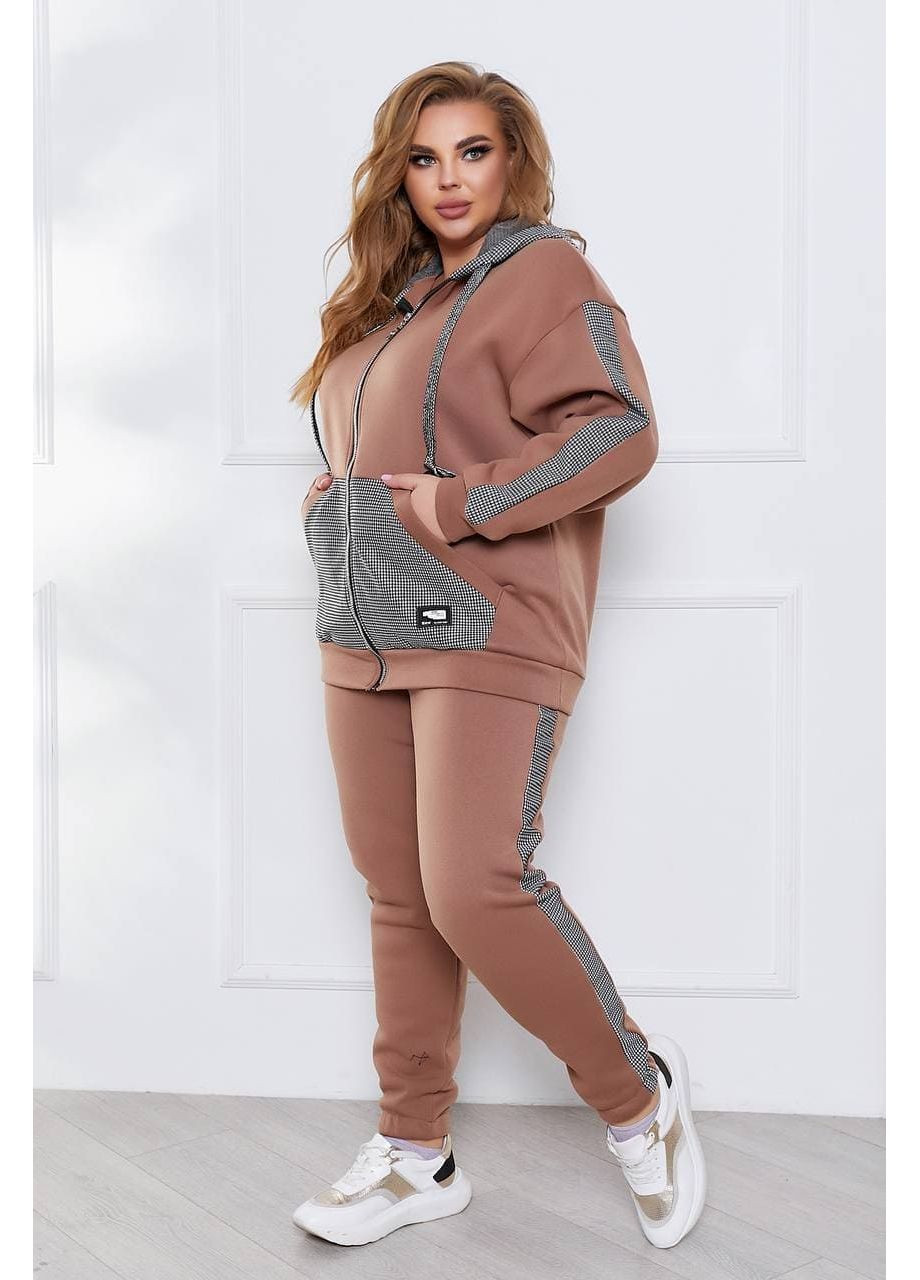 Жіночий спортивний костюм із тринитки на флісі чорного кольору New Trend (304989238)