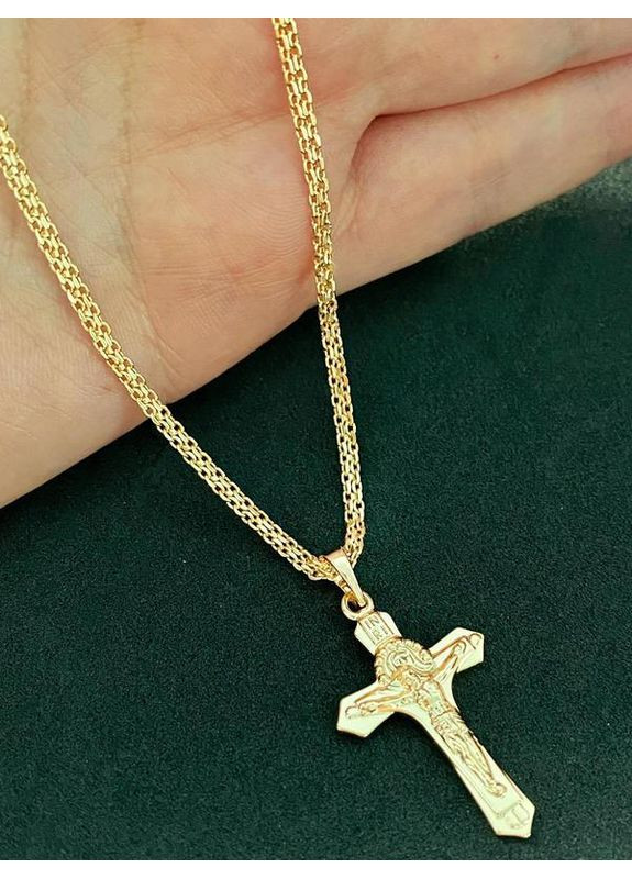 Позолоченная Цепочка 60см + Крестик. Позолота No Brand (358939813)
