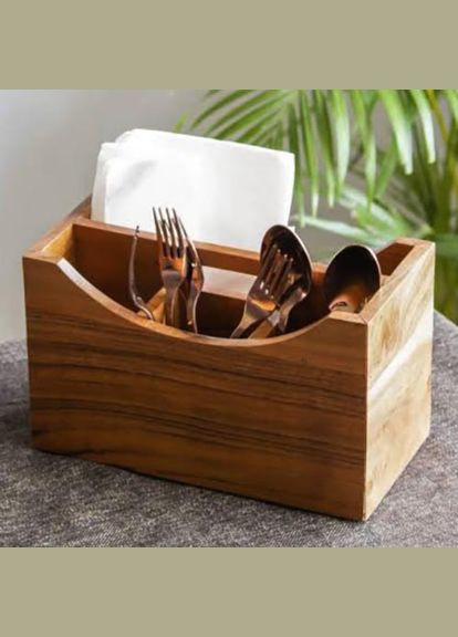 Підставка для столових приладів з дерева Залата охра (ПСП-008104) No Brand (327426198)