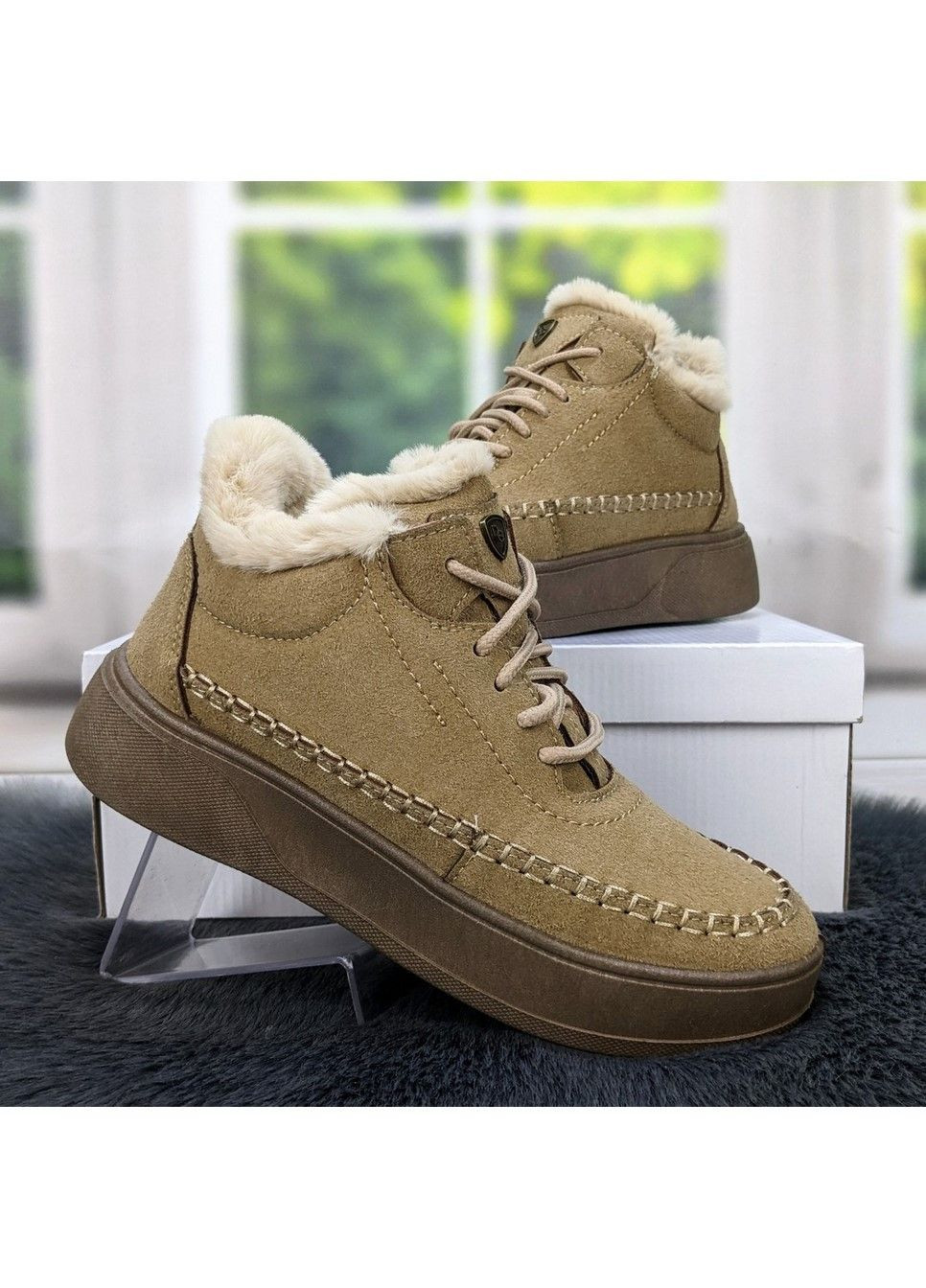 Черевики жіночі зимові замшеві на шнурках Dago (301690029)