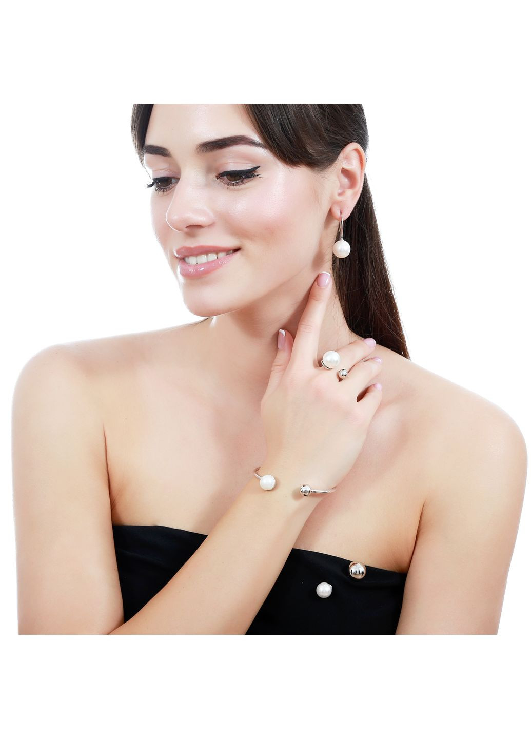 Разомкнутый браслет с жемчужиной Sincera (336186685)